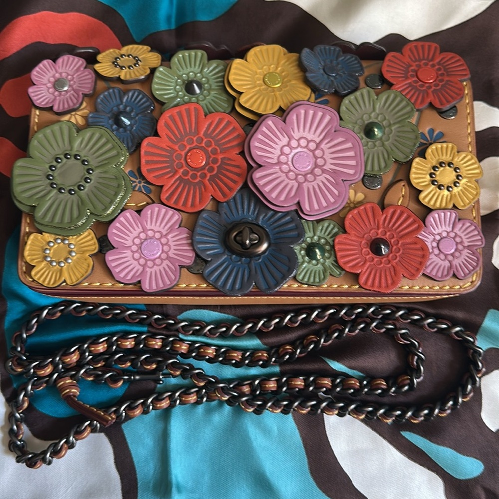 Coach 1941 Rainbow Tea Rose Dinky Crossbody Bag 38197